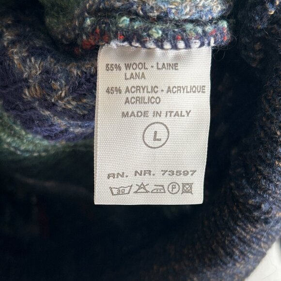 VINTAGE FIII 80s/90s Italian Wool 3D textured Jacquard Knit Coogi Style Sweater - Picture 4 of 8